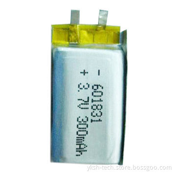 ICS601831 Soft Pack Lithium Polymer Battery with 3.7V, 300mAh for GPS/MP4/Portable Devices